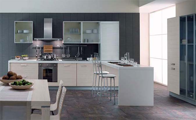 Contemporary-light-kitchen-with-white-countertop-door-cabinets-wood-white-table-and-chairs