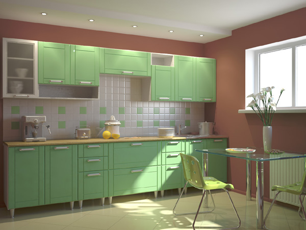 kitchen-green-n-lime1. Продолжаем собирать коллекцию галерей о цветных