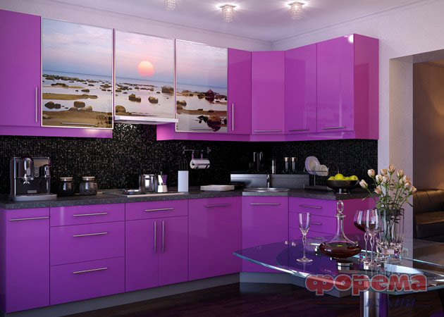 Фотографии Фиолетовая кухня