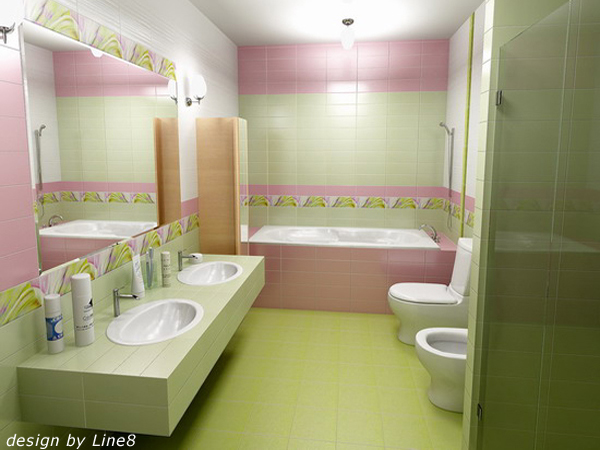 Цвет в ванной: зеленые оттенки и сочетания