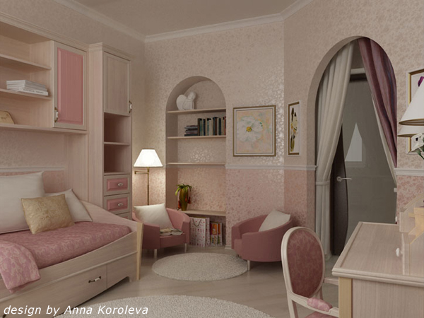 Интерьер для молодой девушки: 9 комнат + 1 квартира, дизайнерские проекты,  выпуск 57 | Дизайн-Ремонт.инфо. Фото интерьеров. Идеи для дома